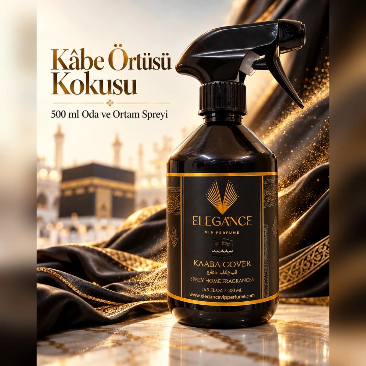 Kabe Örtüsü Oda ve Ortam Kokusu Sprey 500 ml – Udlu, Oryantal ve Yüksek Performanslı Koku | Elegance Home Fragrance