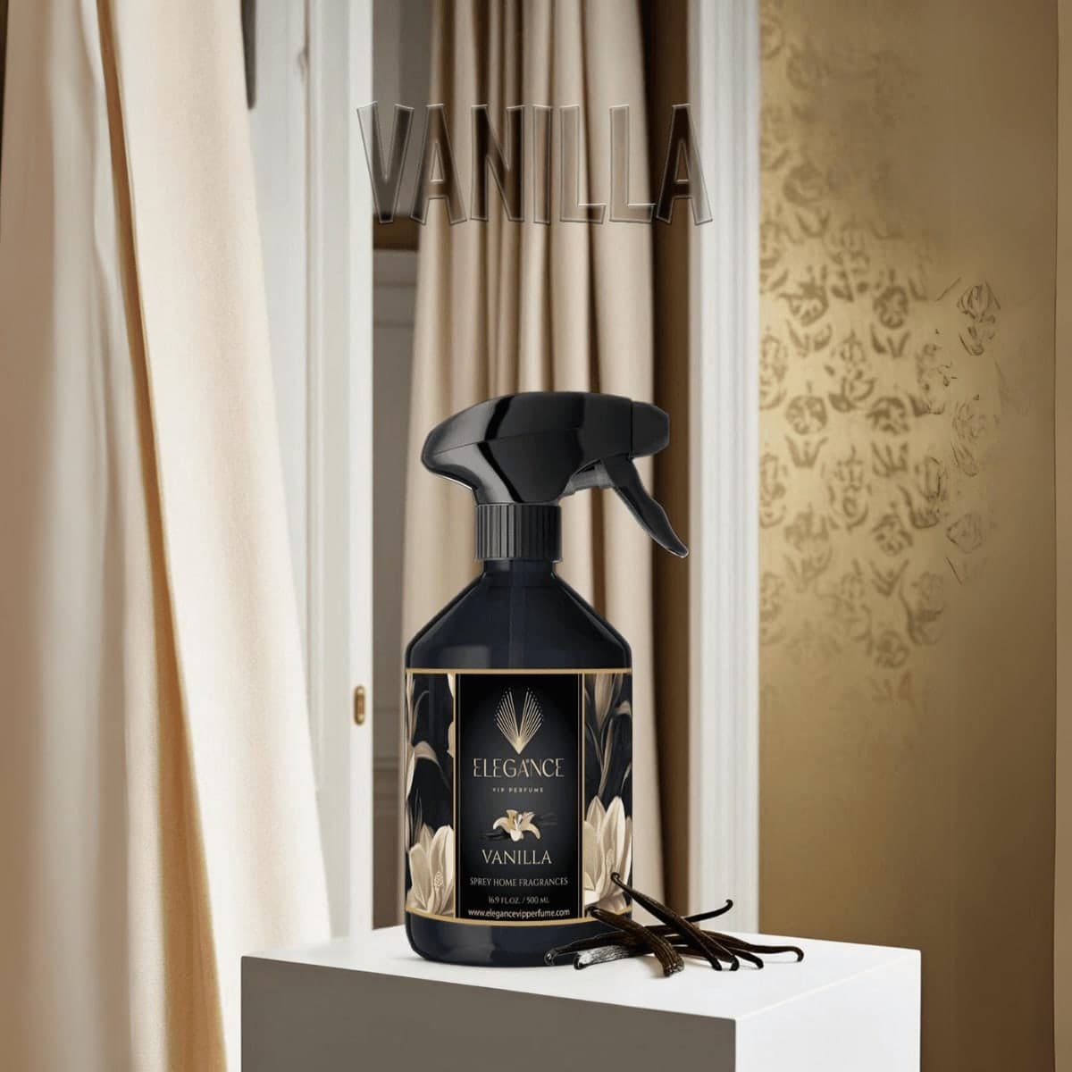 Vanilya Oda ve Ortam Kokusu Sprey 500 ml – Tatlı, Sıcak ve Yüksek Performanslı Koku | Elegance Home Fragrance