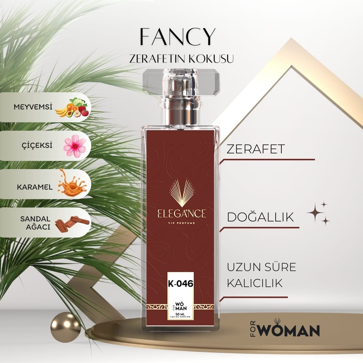 Fancy Edp 50 ml kadın parfümü – tatlı, meyvemsi ve oryantal koku (K-046)