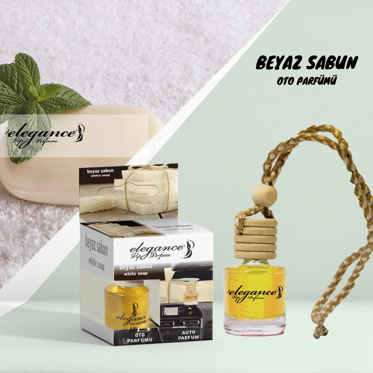 Beyaz Sabun Bambu Kapaklı Oto Kokusu