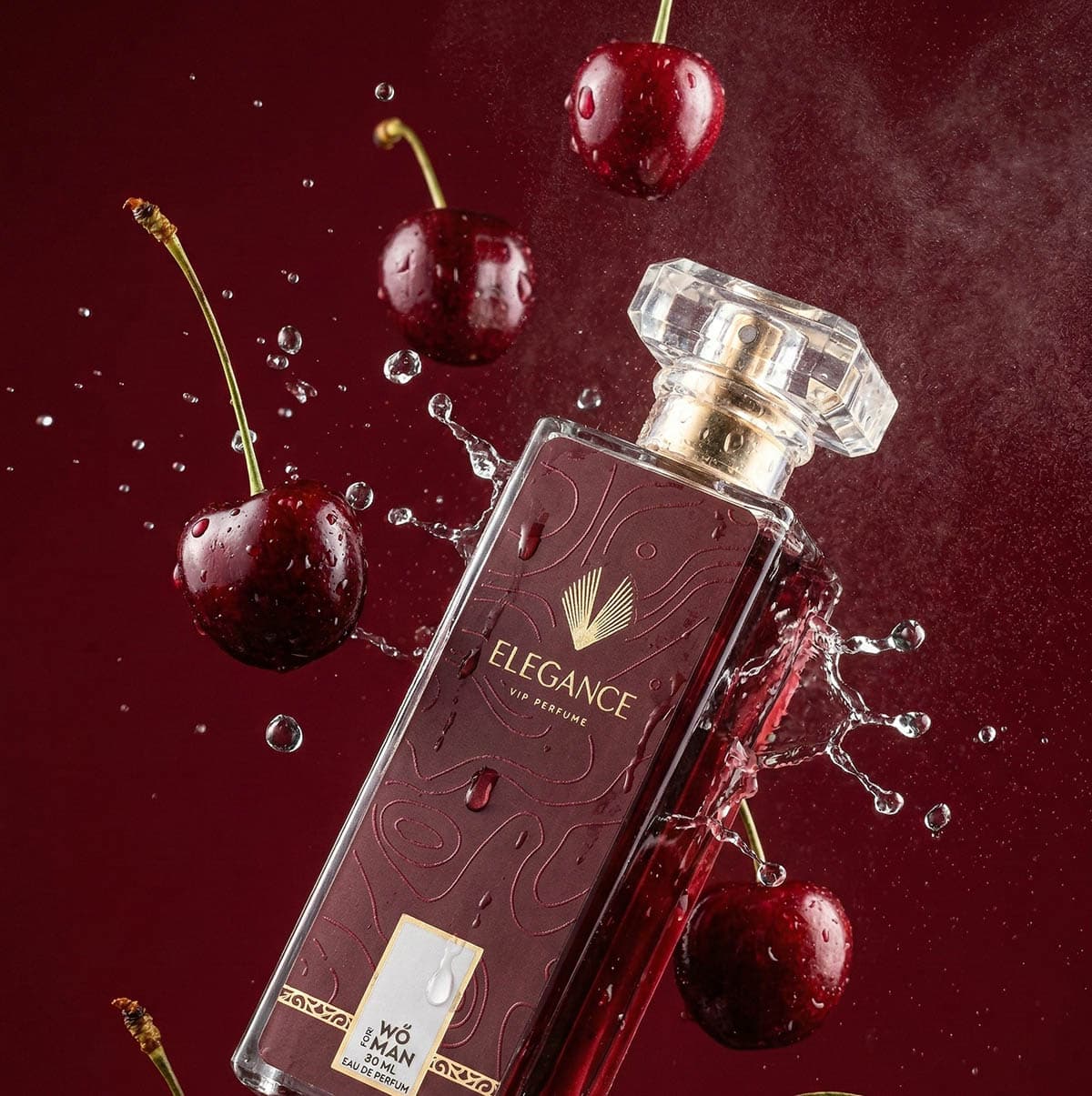 Elegance VIP Perfume Lost Cherry - kiraz ve damlalarla