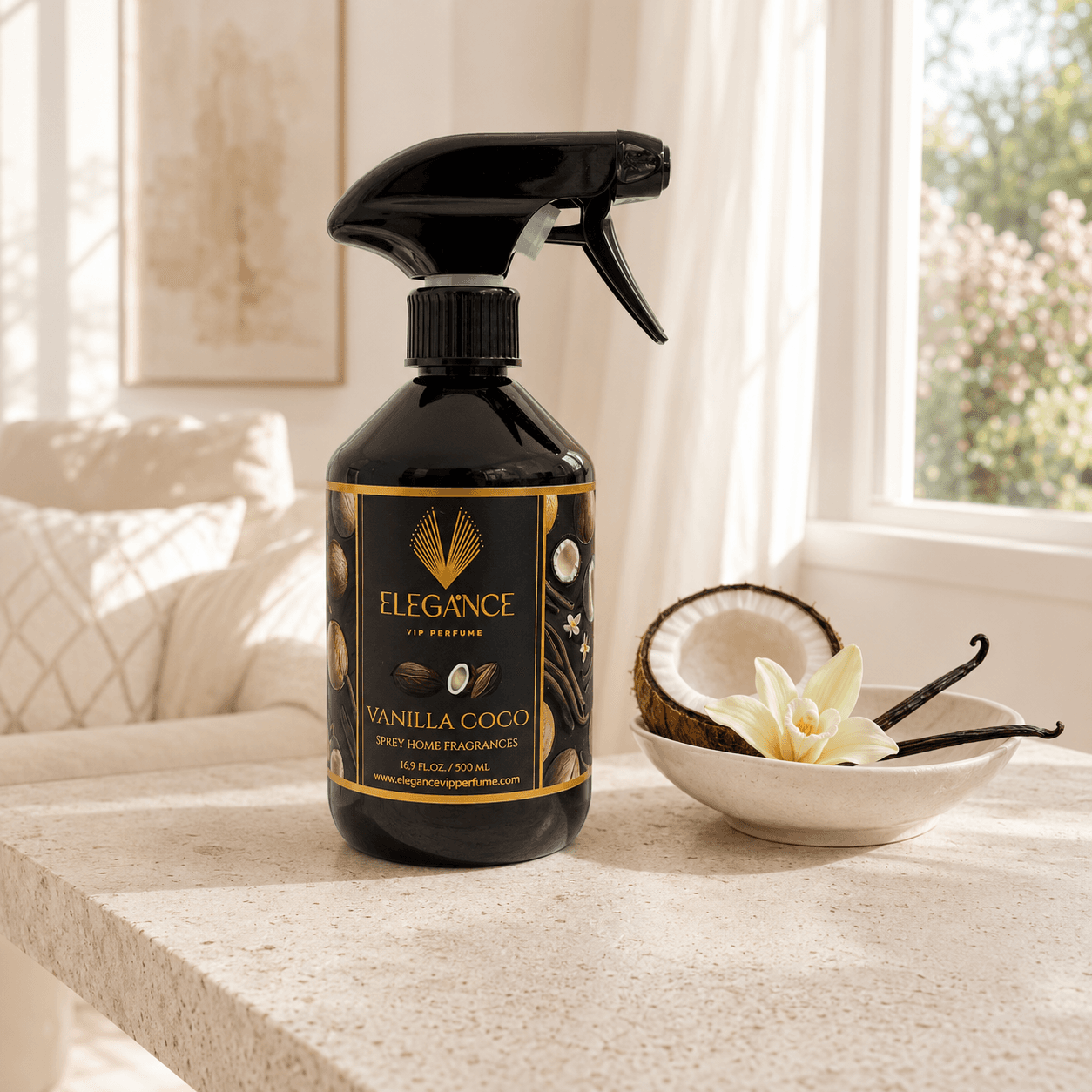 Vanilya & Hindistan Cevizi Oda Kokusu 500 ml – Tatlı Tropik Ferahlık | Elegance Home Fragrance