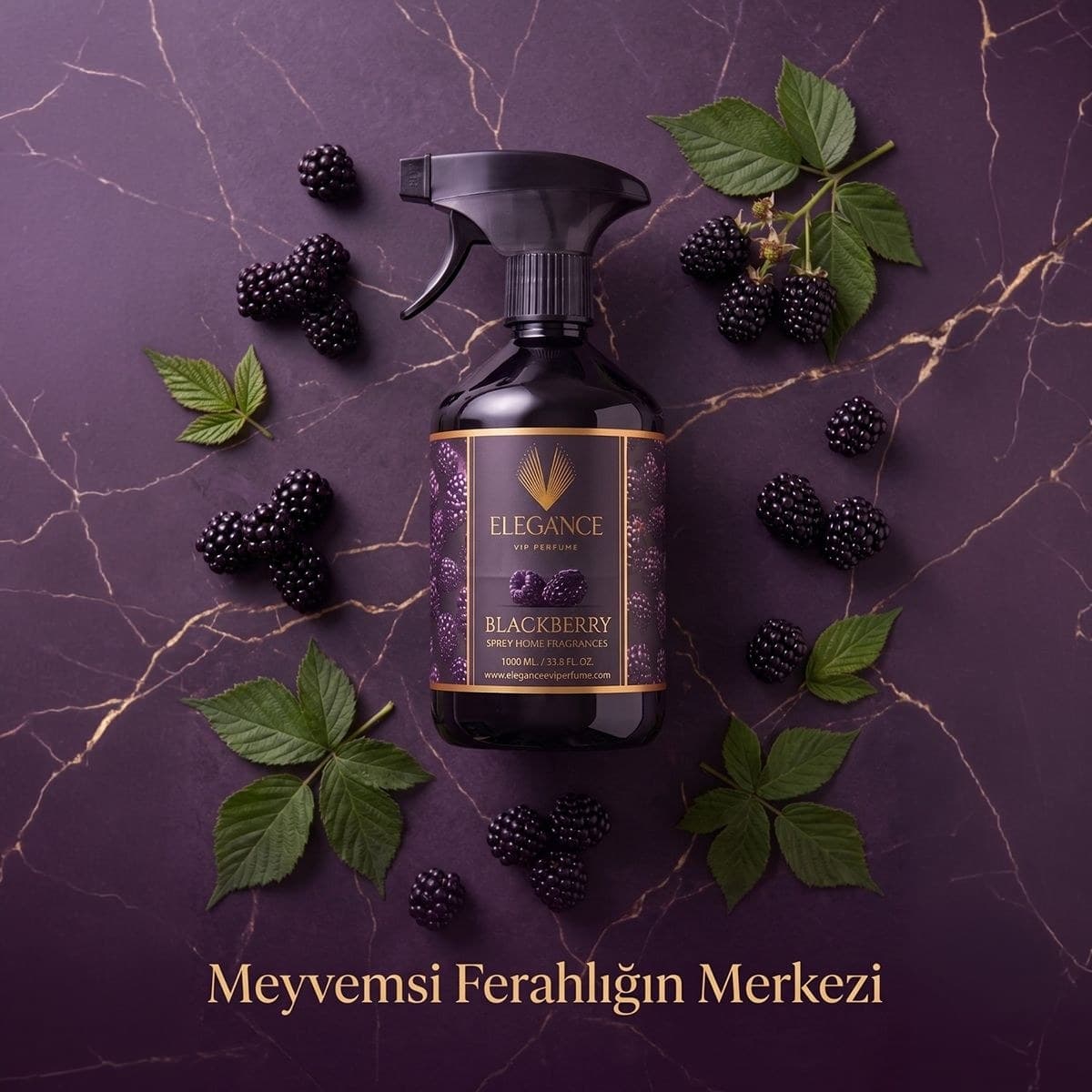Böğürtlen Oda ve Ortam Kokusu Sprey 500 ml – Tatlı, Ferah ve Meyvemsi Esinti | Elegance Home Fragrance