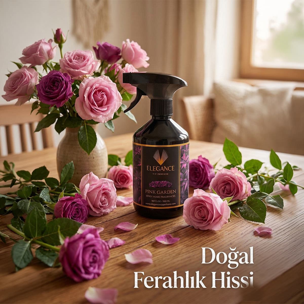 Elegance Pink Garden Oda Spreyi 500 ml – Ferahlatıcı Çiçek Bahçesi Esintisi | Parfümlü Oda Kokusu