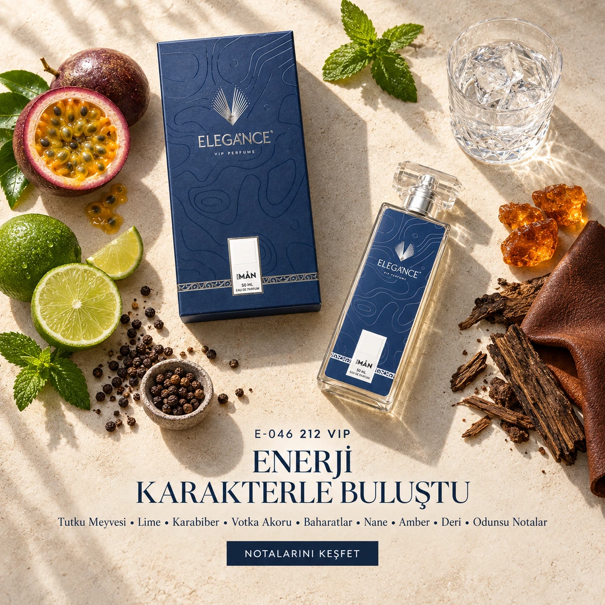 212 Vip Edp 50 ml – Oryantal ve Baharatlı Erkek Parfümü (E-046)