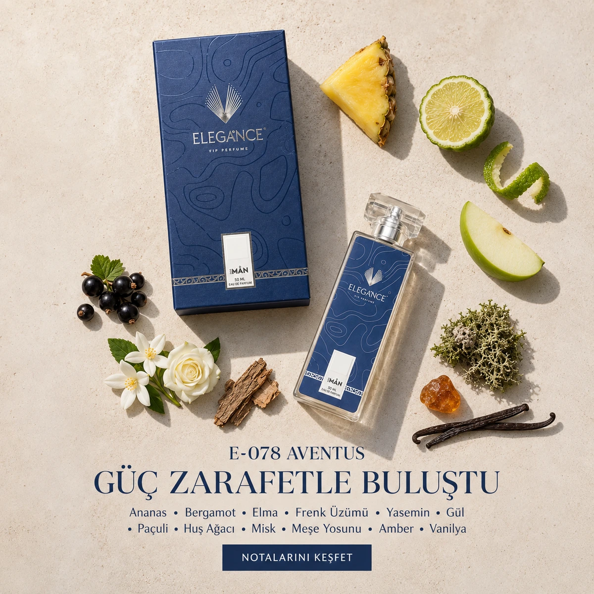 Aventus Edp 50 ml – Meyvemsi ve Odunsu Erkek Parfümü (E-078)