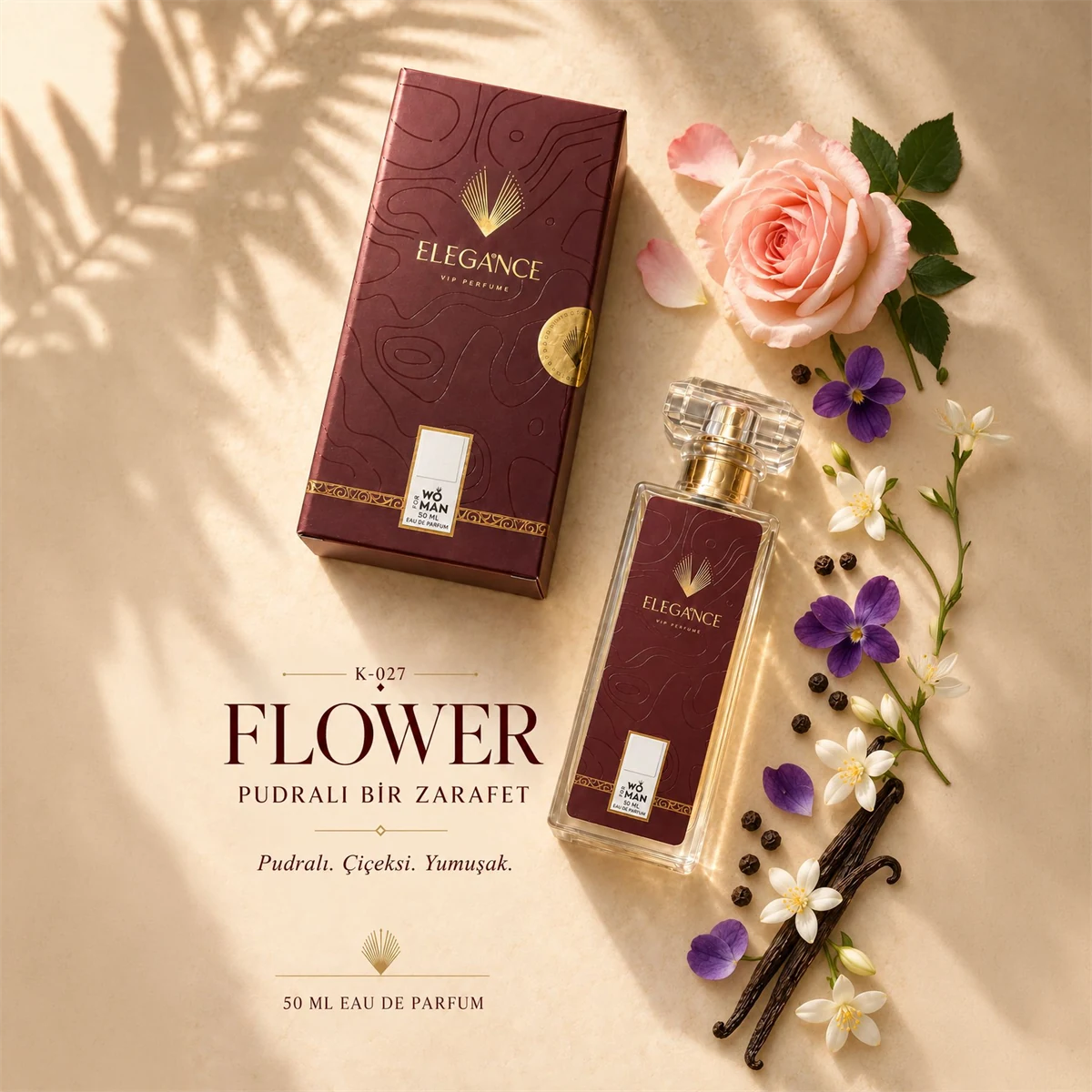 Flower Edp 50 ml – Pudralı ve Çiçeksi Kadın Parfümü (K-027)