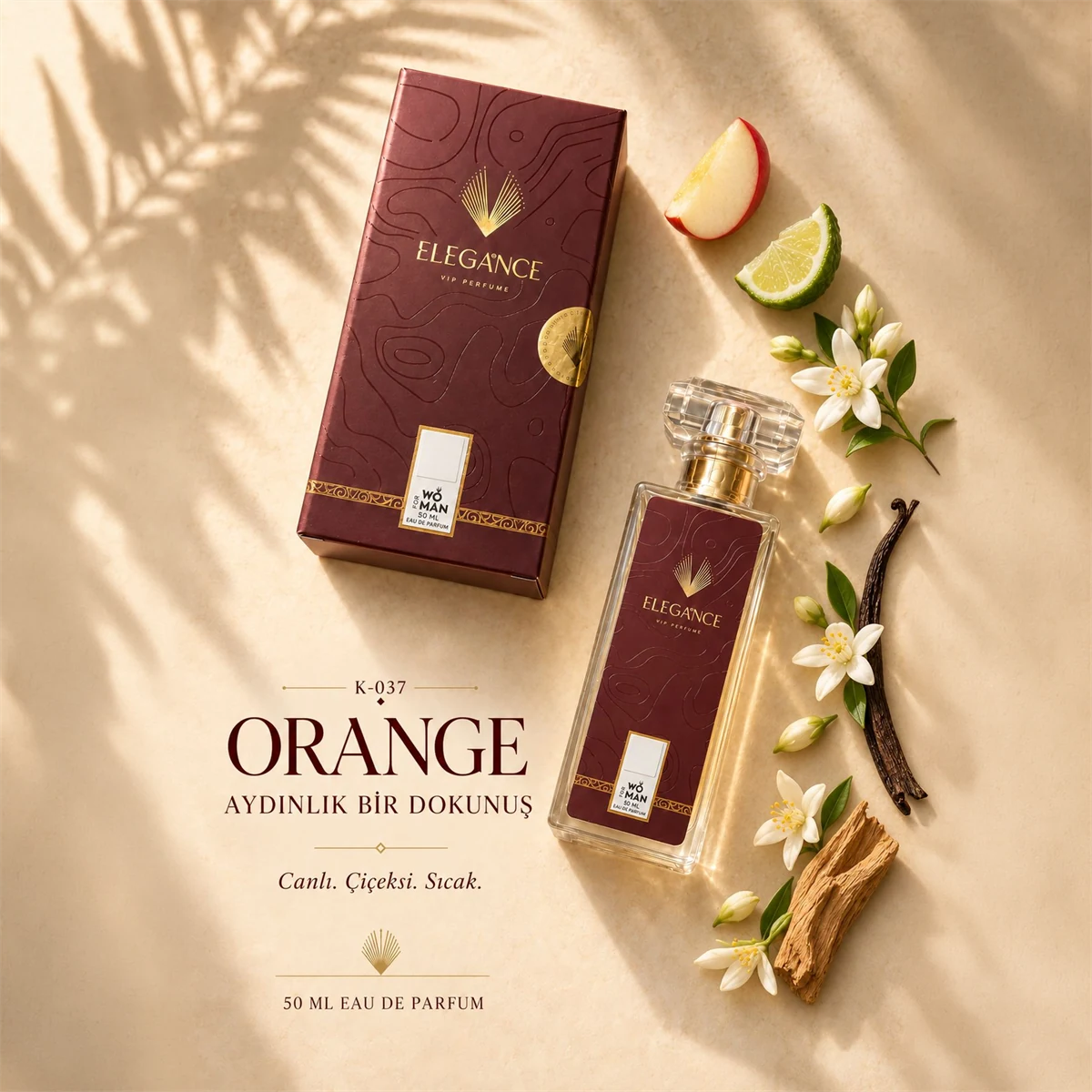 Orange Edp 50 ml – Meyvemsi ve Çiçeksi Kadın Parfümü (K-037)