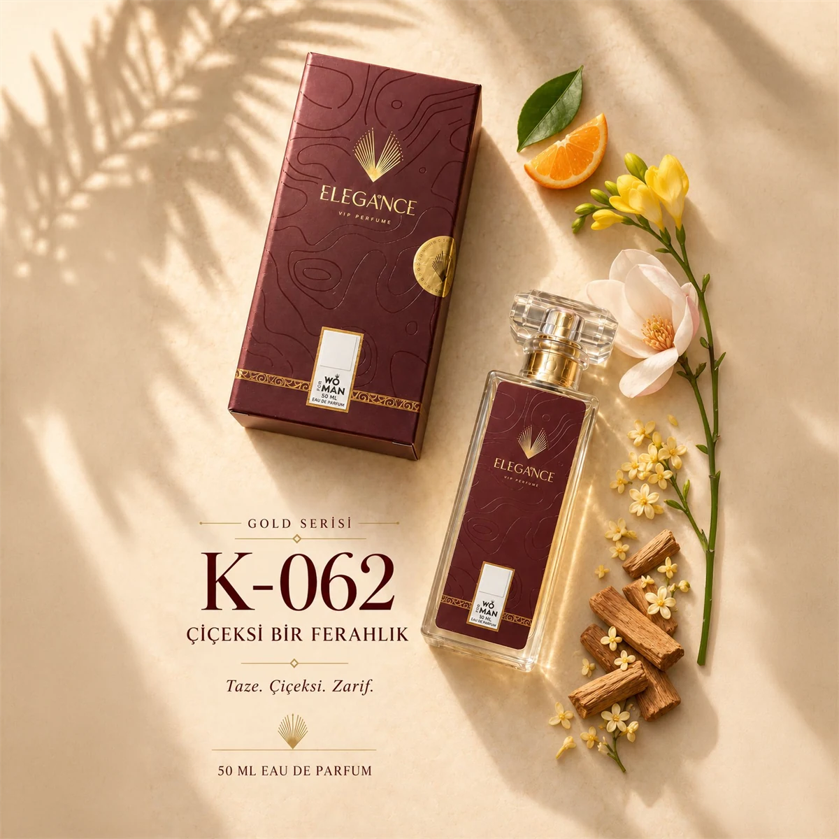 K-062 Edp 50 ml – Fresh, Meyvemsi ve Çiçeksi Kadın Parfümü