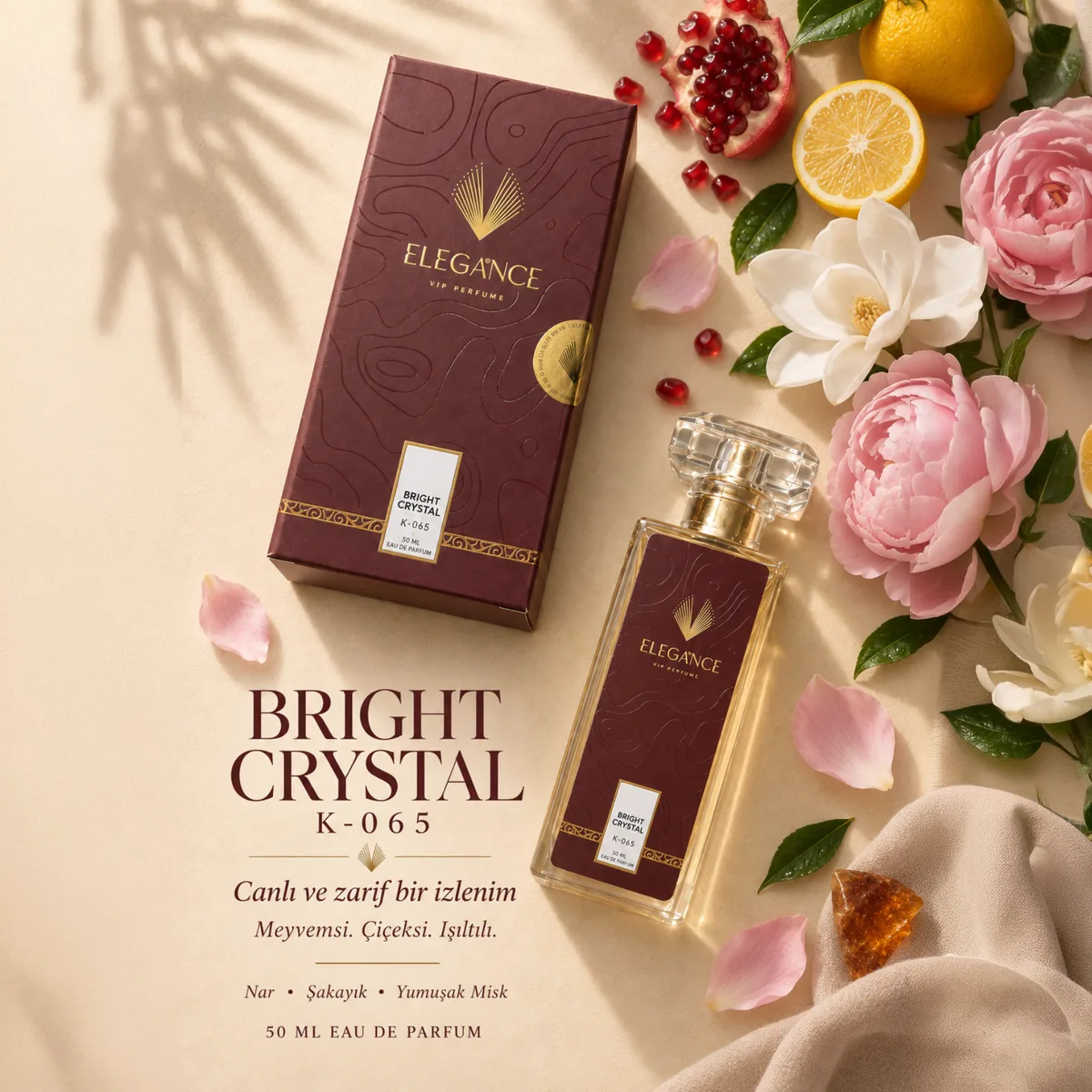 Bright Crystal Edp 50 ml – Fresh, Çiçeksi ve Meyvemsi Kadın Parfümü (K-065)