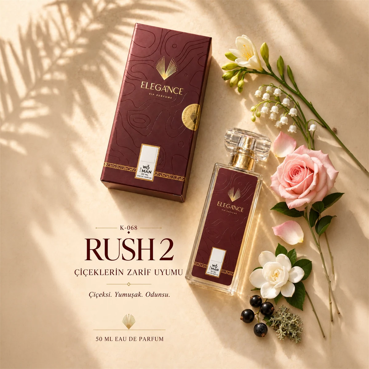 Rush 2 Edp 50 ml – Çiçeksi ve Odunsu Kadın Parfümü (K-068)