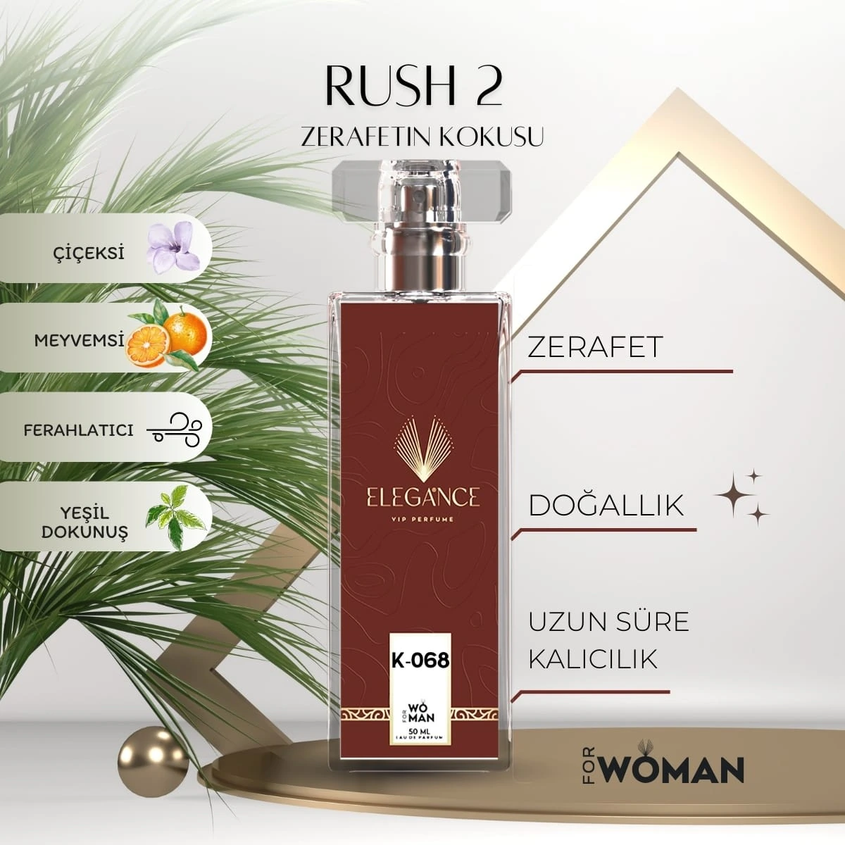 Rush 2 Edp 50 ml – Çiçeksi ve Odunsu Kadın Parfümü (K-068)