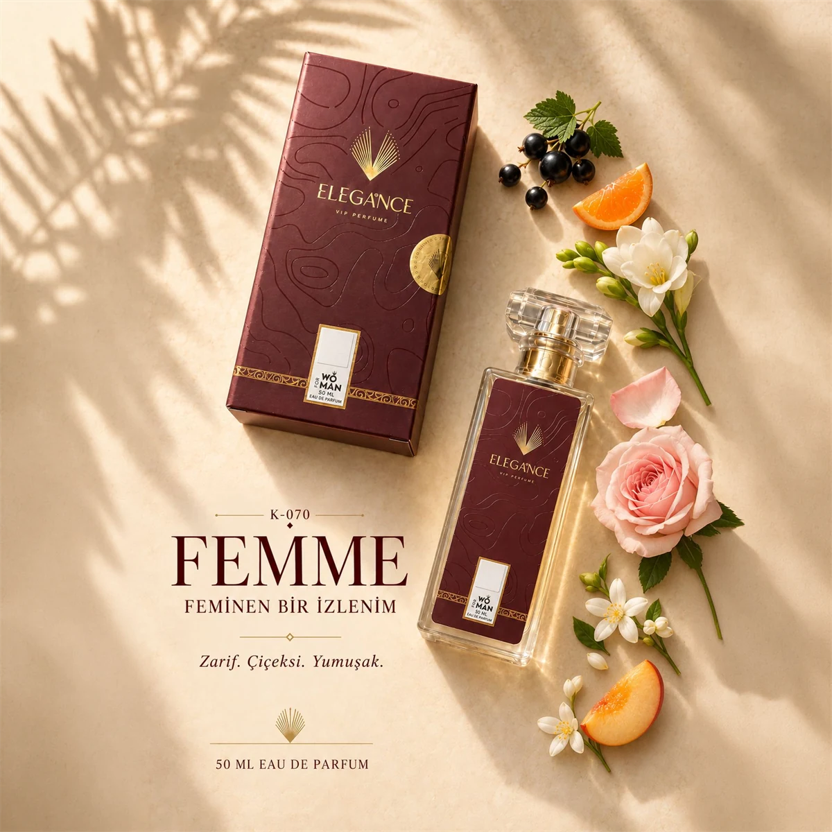 Femme Florale Edp 50 ml – Çiçeksi ve Meyvemsi Kadın Parfümü (K-070)