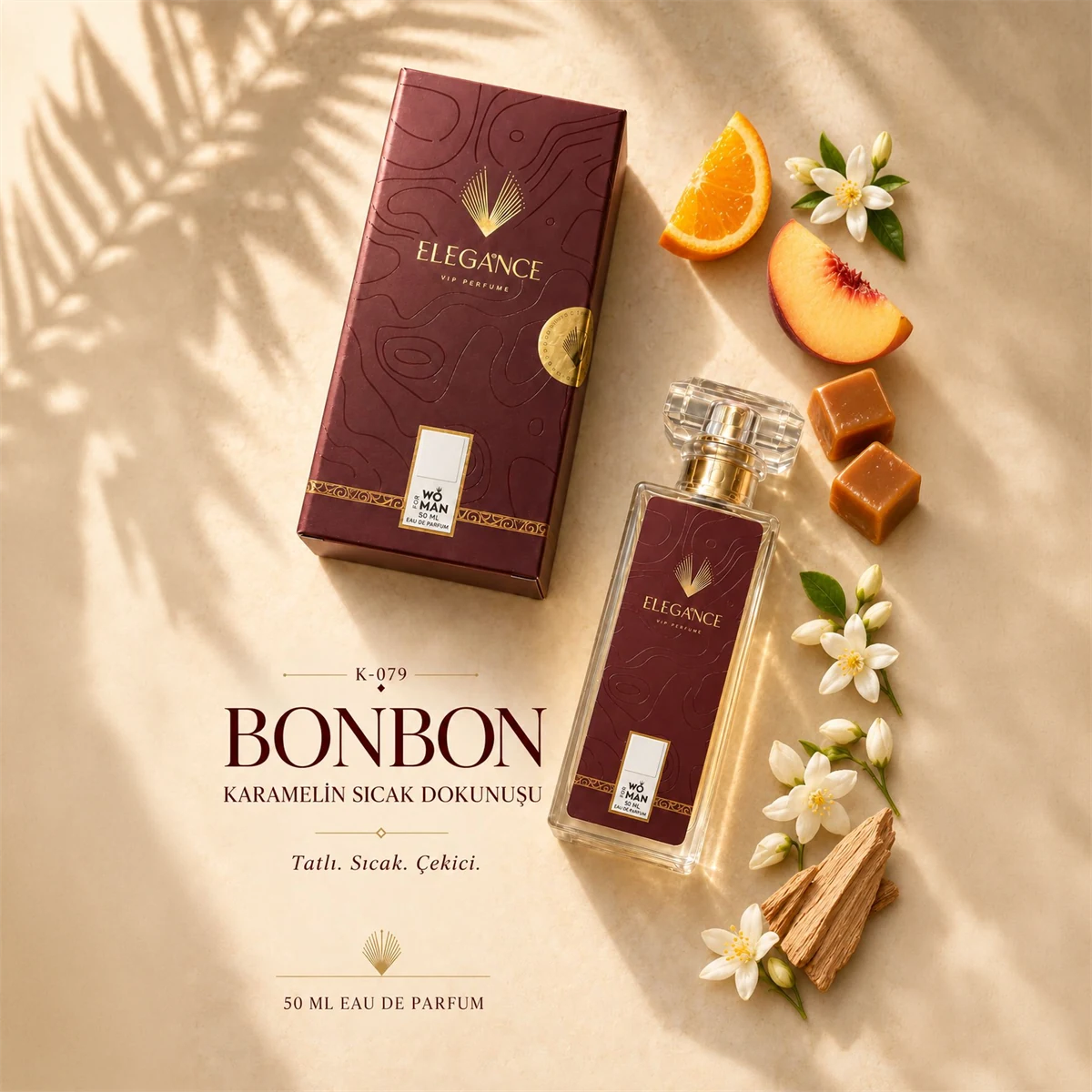 Bonbon Edp 50 ml – Tatlı, Vanilyalı ve Oryantal Kadın Parfümü (K-079)