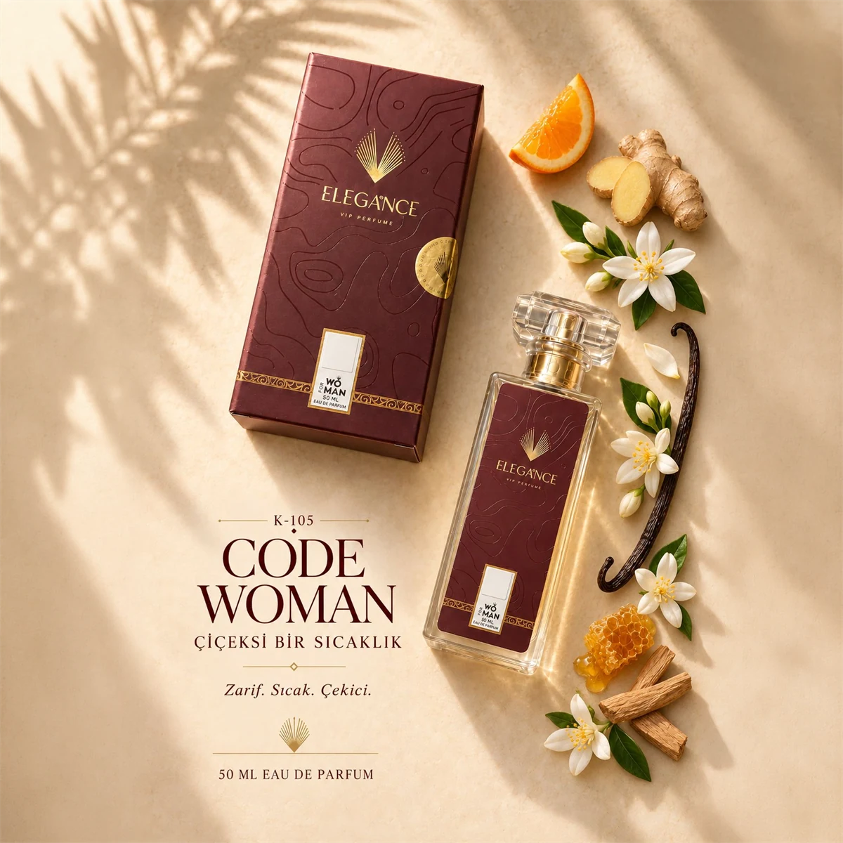 Code Woman Edp 50 ml – Oryantal ve Çiçeksi Kadın Parfümü (K-105)