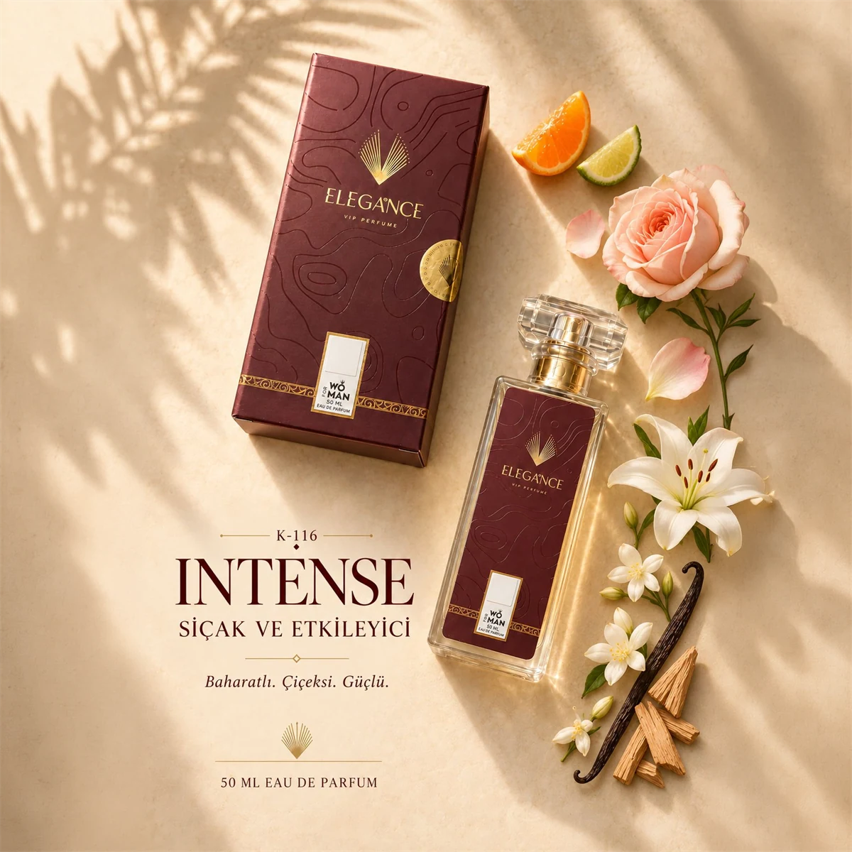 Intense Edp 50 ml – Oryantal ve Baharatlı Kadın Parfümü (K-116)