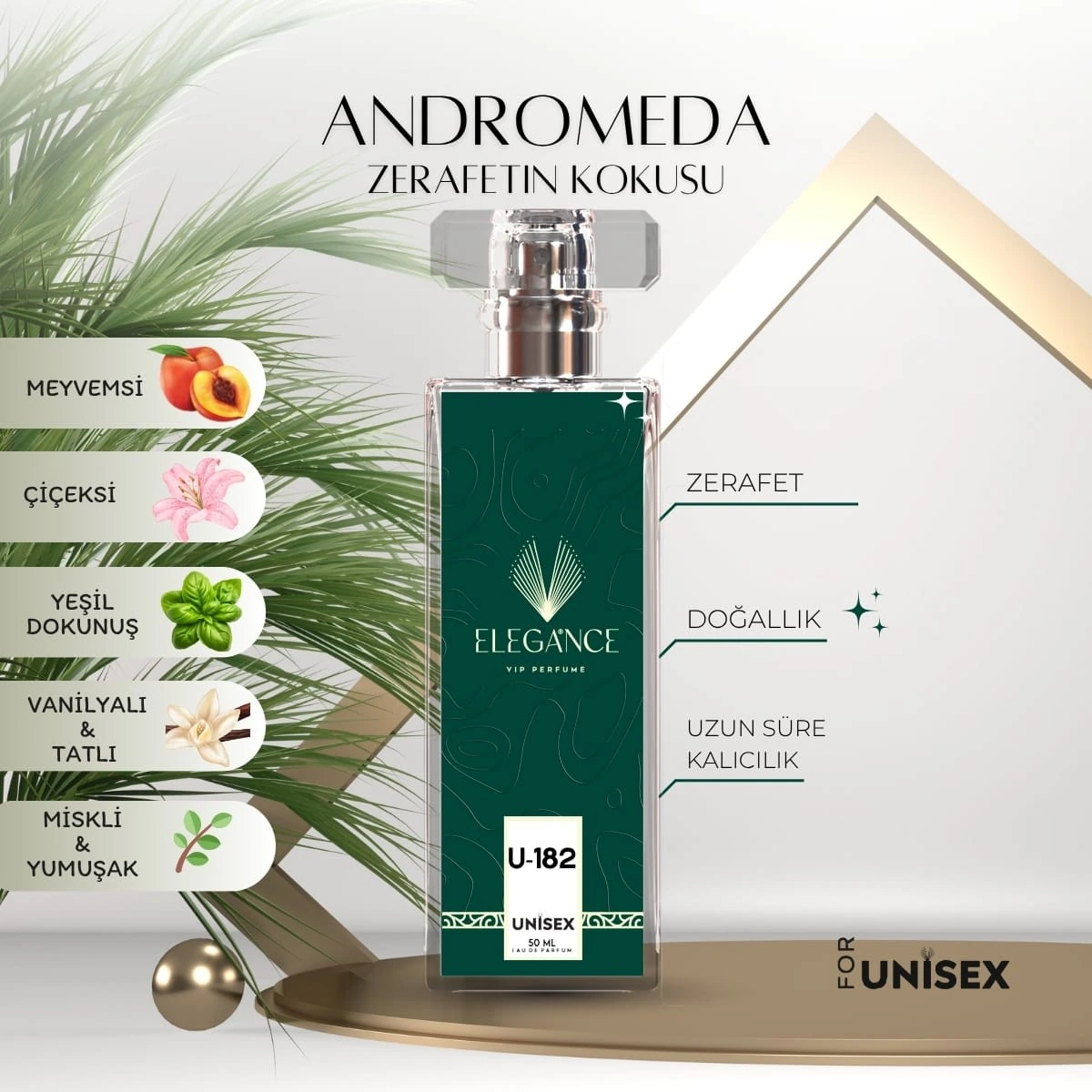 Andromeda Edp 50 ml – Çiçeksi ve Pudralı Unisex Parfümü (U-182)