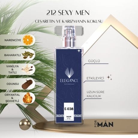 212 Sexy Men Edp 50 ml Erkek Parfümü (E-038)
