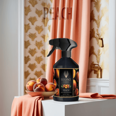 Şeftali Bahçesi Oda ve Ortam Kokusu Sprey 500 ml – Tatlı, Ferah ve Yüksek Performanslı Koku | Elegance Home Fragrance